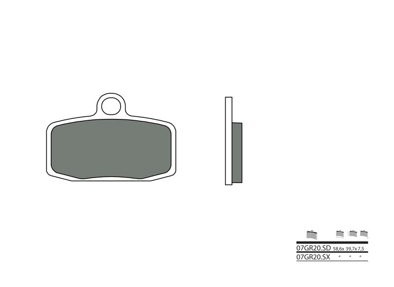 Plaquettes de frein BREMBO Off-Road métal fritté - 07GR20SD 