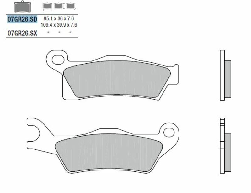 Plaquettes de frein BREMBO Off-Road métal fritté - 07GR26SD 