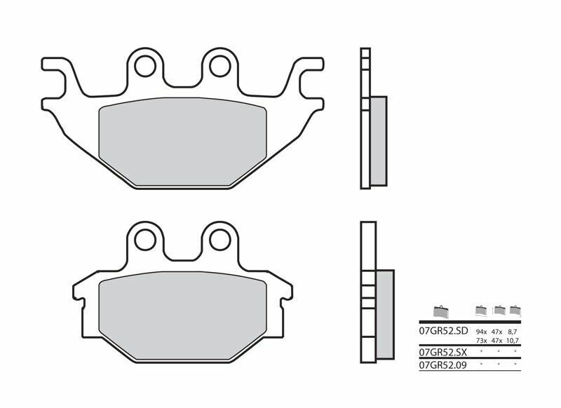 Plaquettes de frein BREMBO route carbone céramique - 07GR5209 