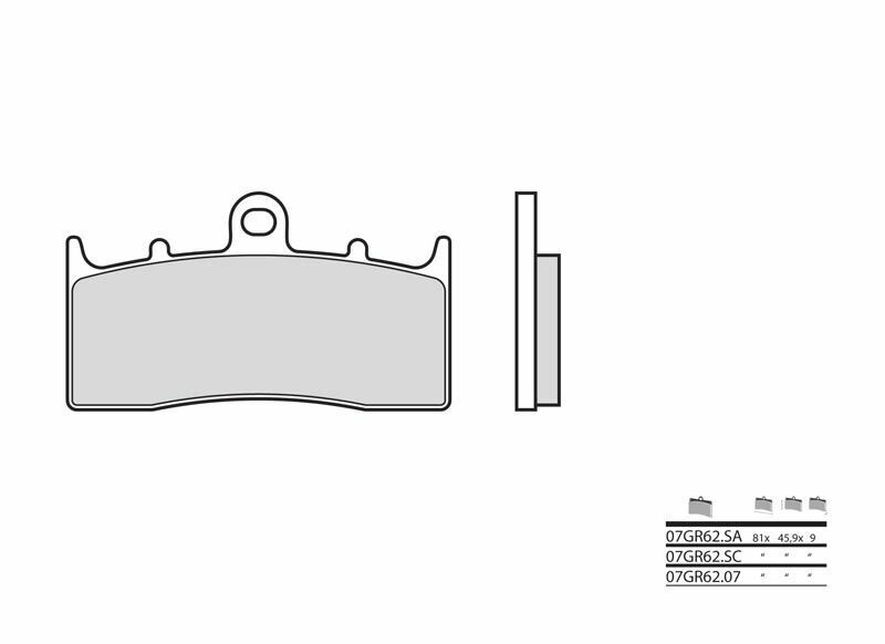 Plaquettes de frein BREMBO route carbone céramique - 07GR6207 