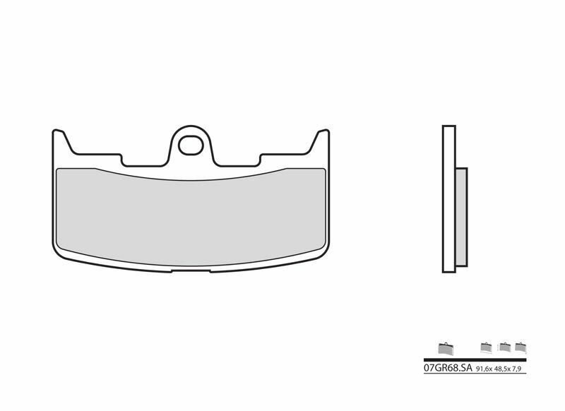 Plaquettes de frein BREMBO route métal fritté - 07GR68SA 