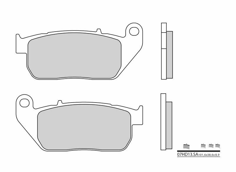 Plaquettes de frein BREMBO route métal fritté - 07HD13SA 