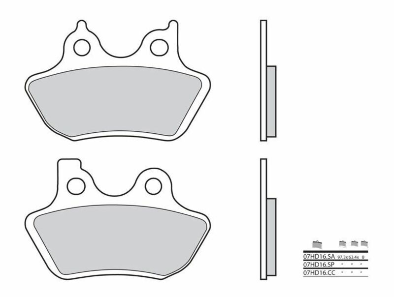 Plaquettes de frein BREMBO route métal fritté - 07HD16SA 