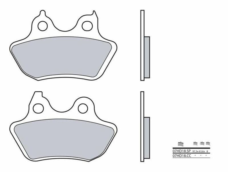 Plaquettes de frein BREMBO route métal fritté - 07HD18SP 