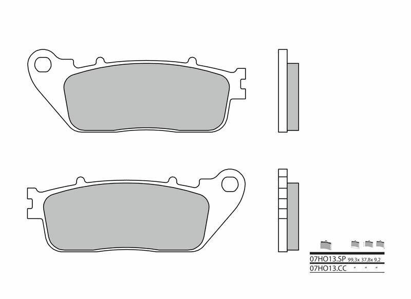 Plaquettes de frein BREMBO route carbone céramique - 07HO13CC 
