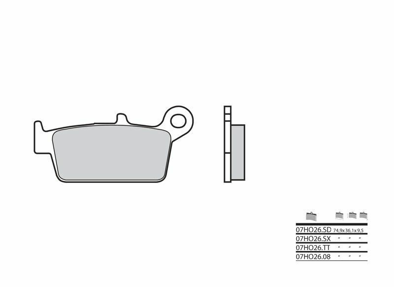 Plaquettes de frein BREMBO Off-Road métal fritté - 07HO26SX 