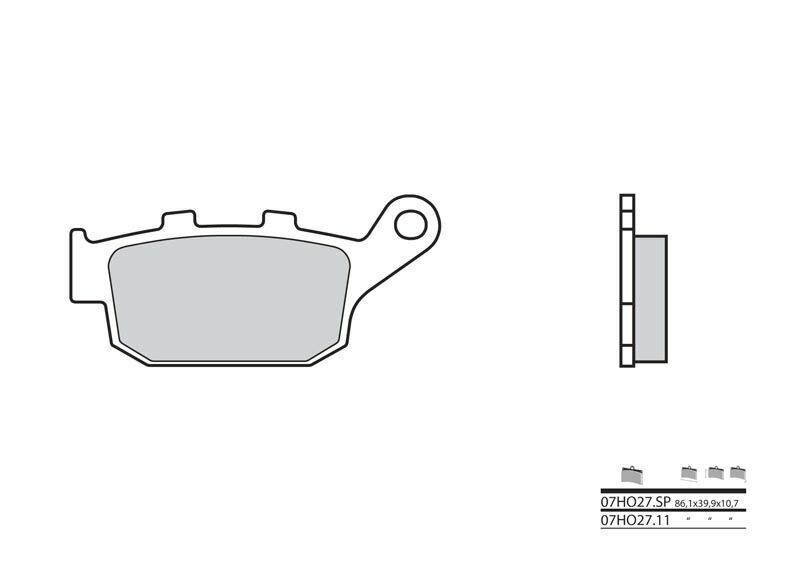 Plaquettes de frein BREMBO route métal fritté - 07HO27SP 