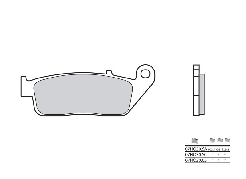 Plaquettes de frein BREMBO route métal fritté - 07HO30LA 