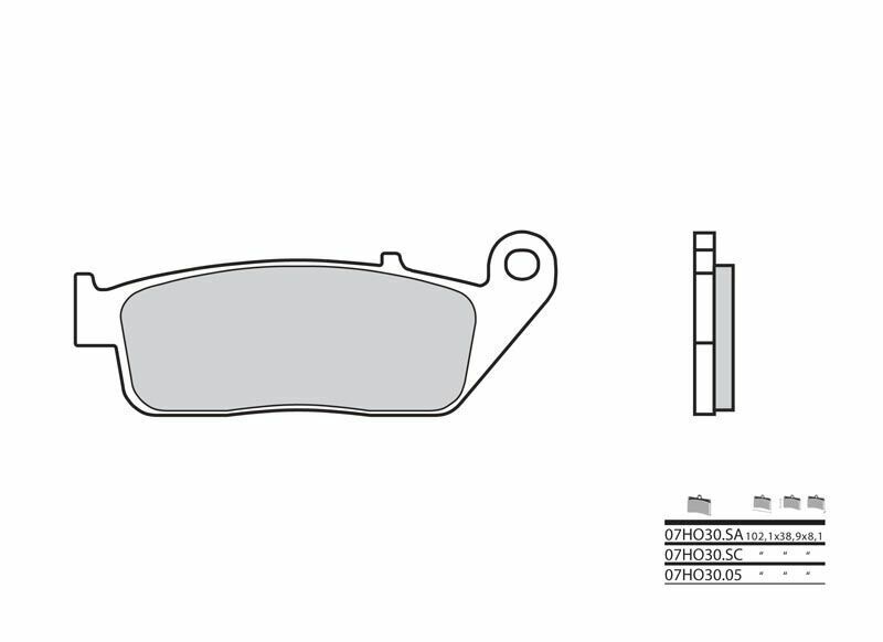 Plaquettes de frein BREMBO route métal fritté - 07HO30SA 