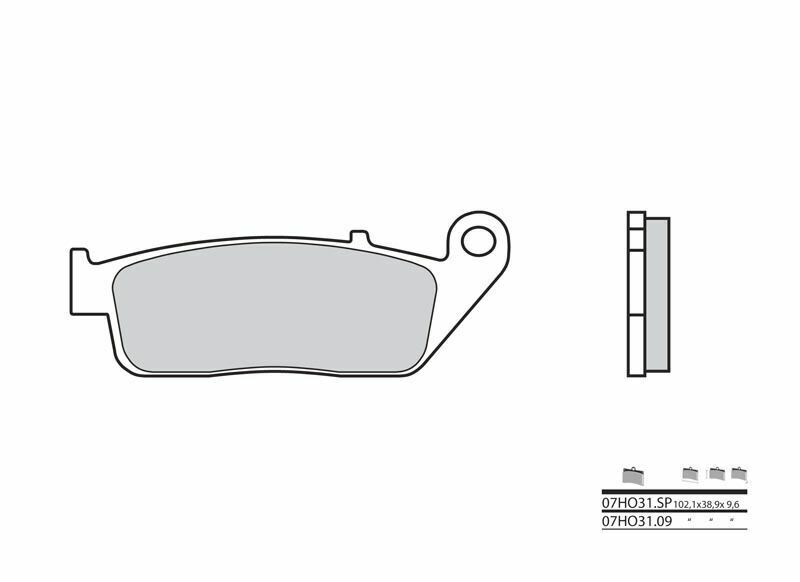 Plaquettes de frein BREMBO route métal fritté - 07HO31SP 