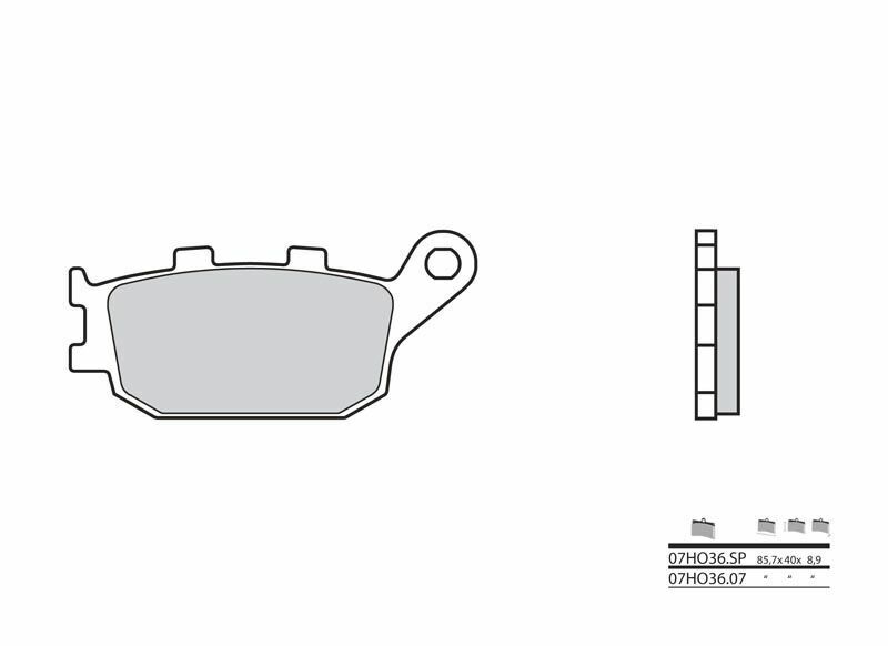 Plaquettes de frein BREMBO route métal fritté - 07HO36SP 