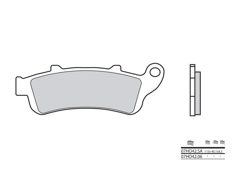 Plaquettes de frein BREMBO route métal fritté - 07HO42LA 