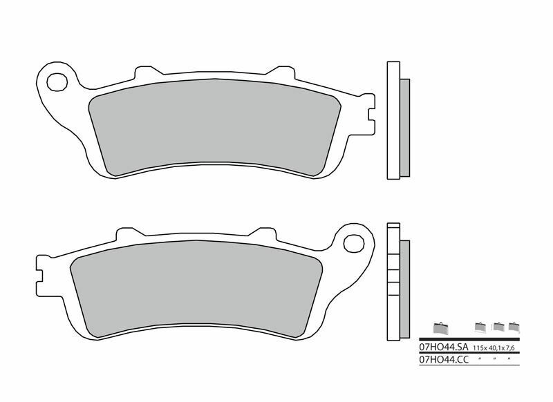 Plaquettes de frein BREMBO route métal fritté - 07HO44SA 