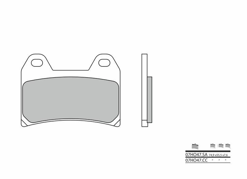 Plaquettes de frein BREMBO route métal fritté - 07HO47SA 