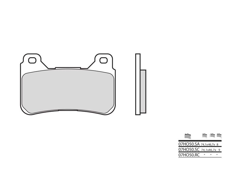 Plaquettes de frein BREMBO route métal fritté - 07HO50LA 