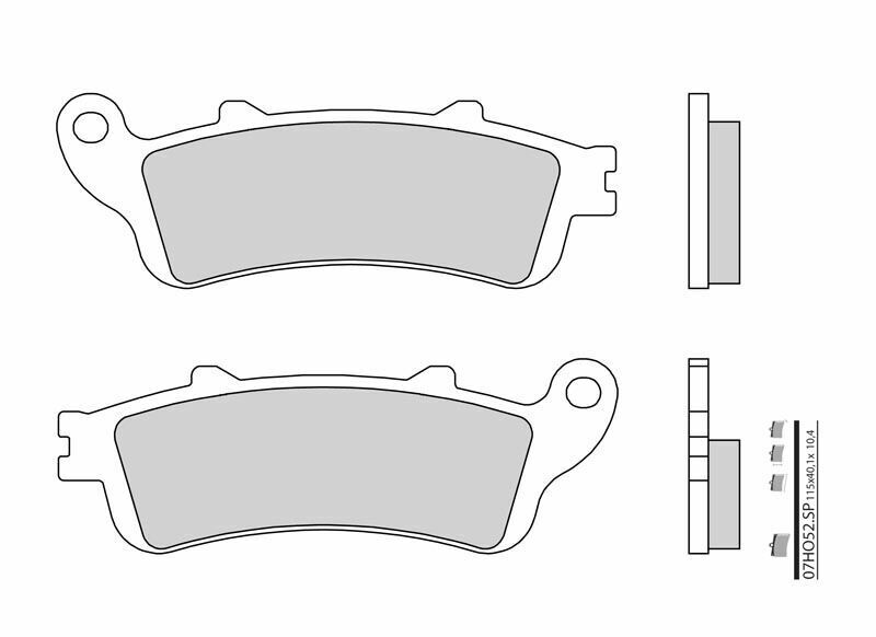 Plaquettes de frein BREMBO route métal fritté - 07HO52SP 