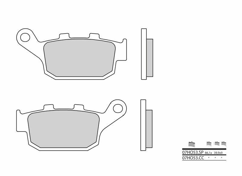 Plaquettes de frein BREMBO route carbone céramique - 07HO53CC 