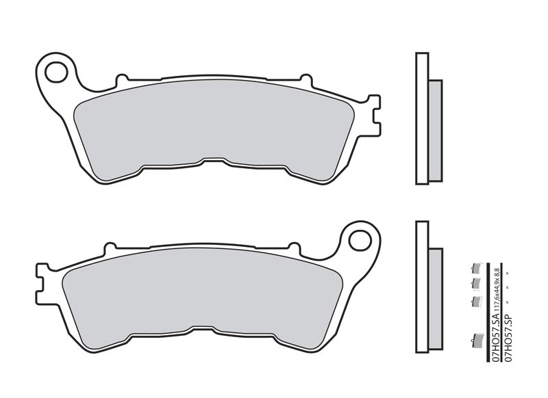 Plaquettes de frein BREMBO route métal fritté - 07HO57LA 