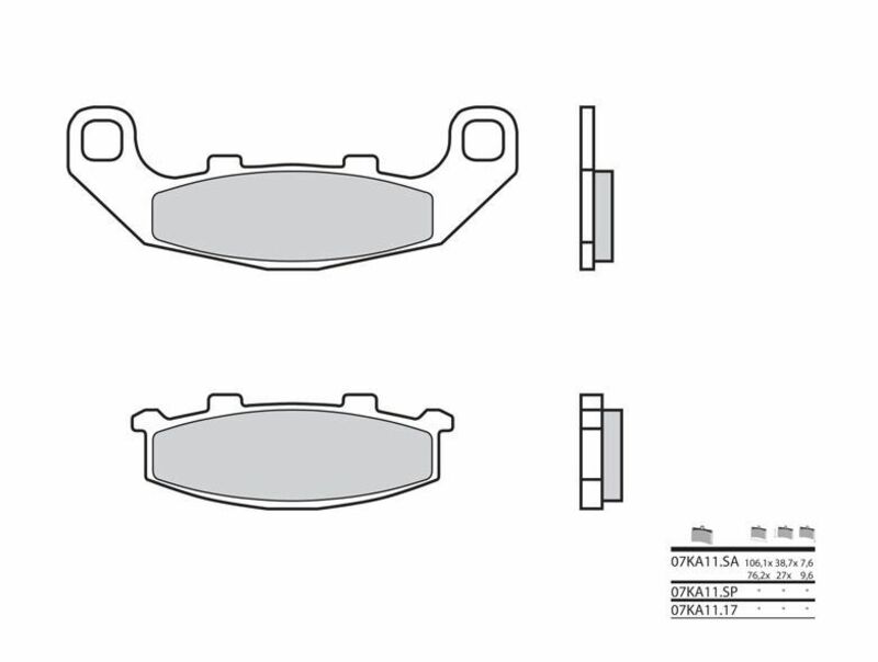 Plaquettes de frein BREMBO route carbone céramique - 07KA1117 