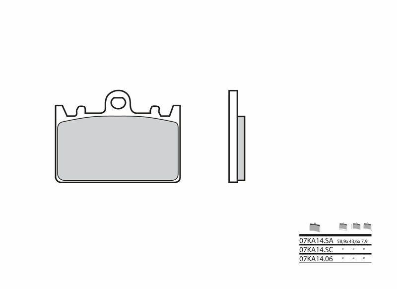 Plaquettes de frein BREMBO route métal fritté - 07KA14SA 