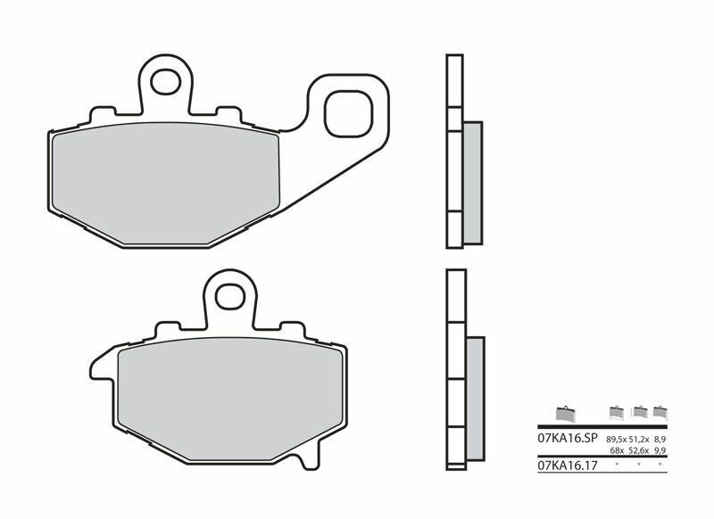 Plaquettes de frein BREMBO route métal fritté - 07KA16SP 