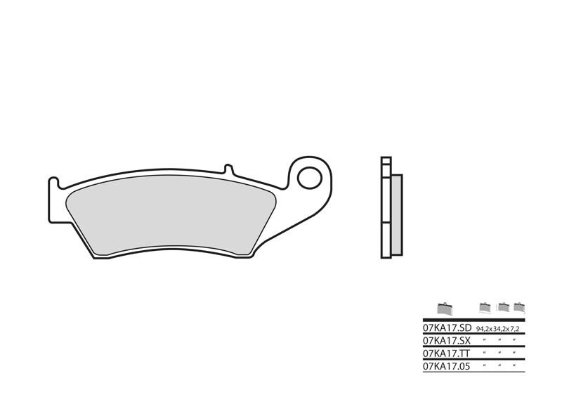 Plaquettes de frein BREMBO route métal fritté - 07KA17LA 
