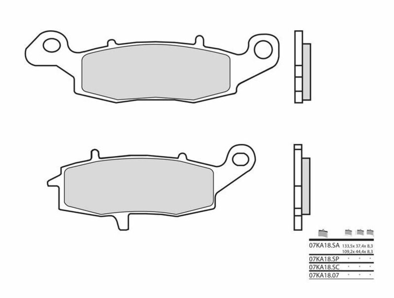 Plaquettes de frein BREMBO route carbone céramique - 07KA1807 