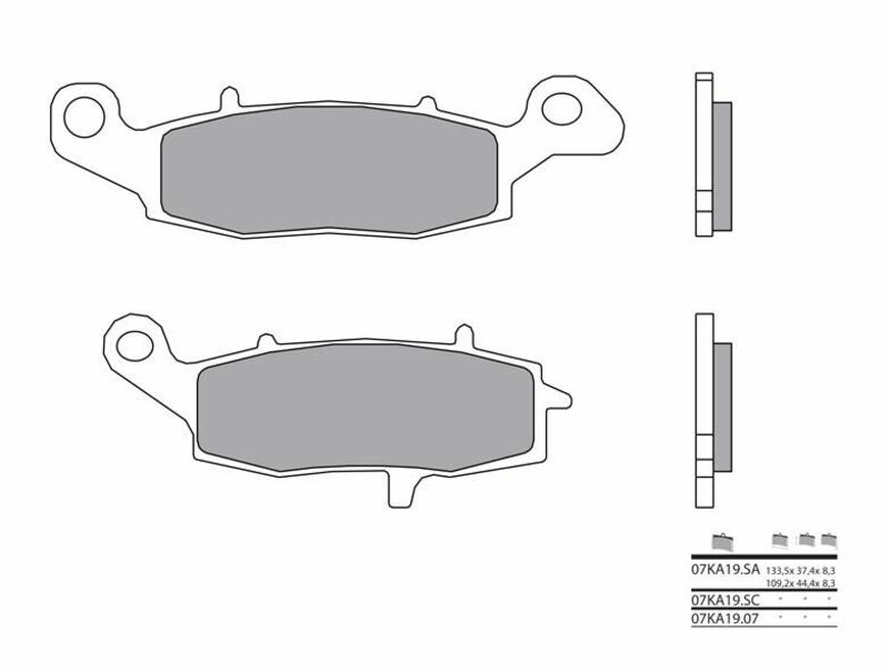 Plaquettes de frein BREMBO route carbone céramique - 07KA1907 