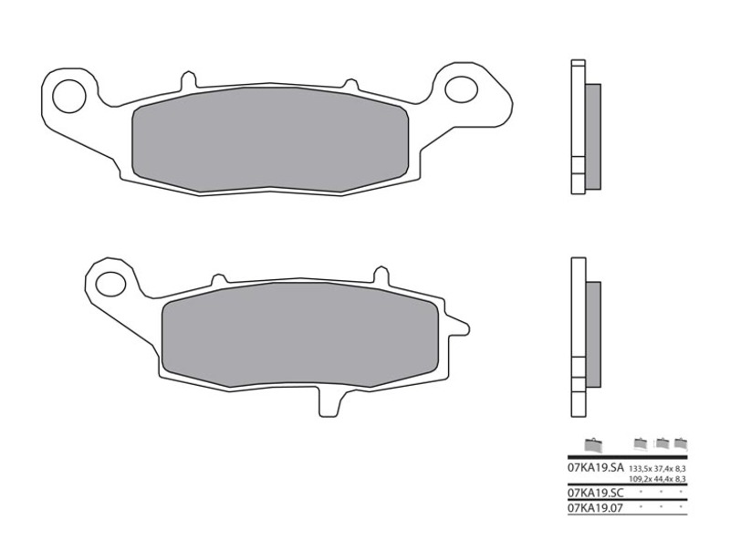 Plaquettes de frein BREMBO route métal fritté - 07KA19LA 