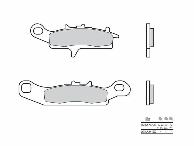 Plaquettes de frein BREMBO Off-Road métal fritté - 07KA24SX 