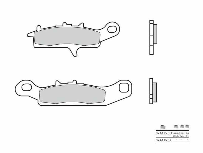 Plaquettes de frein BREMBO Off-Road métal fritté - 07KA25SD 