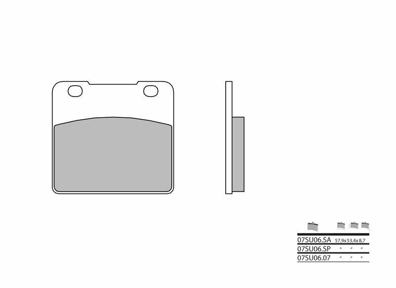 Plaquettes de frein BREMBO route métal fritté - 07SU06SA 