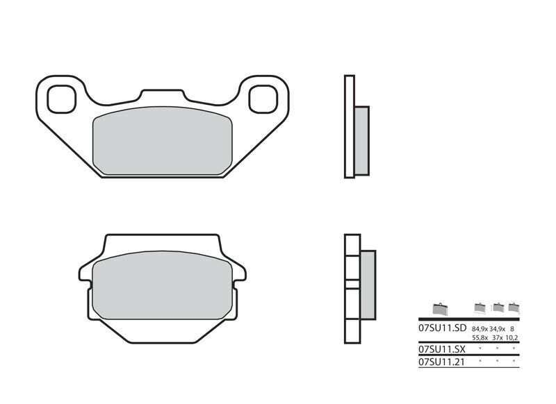 Plaquettes de frein BREMBO route carbone céramique - 07SU1121 