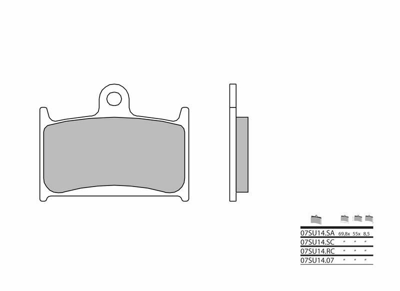 Plaquettes de frein BREMBO route carbone céramique - 07SU1407 