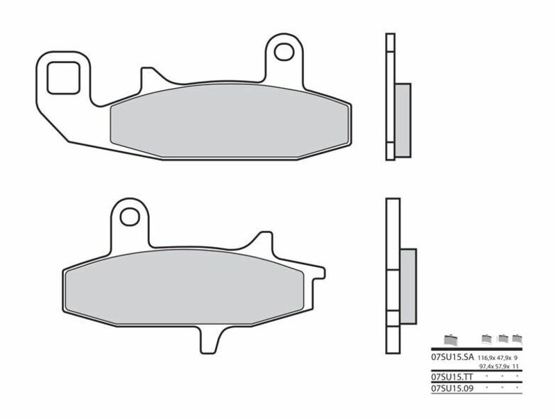 Plaquettes de frein BREMBO route métal fritté - 07SU15SA 