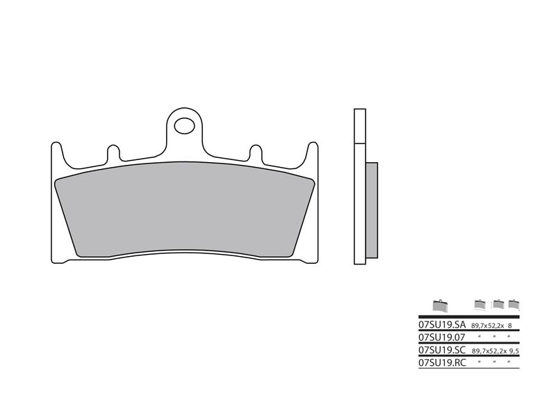 Plaquettes de frein BREMBO route métal fritté - 07SU19LA 