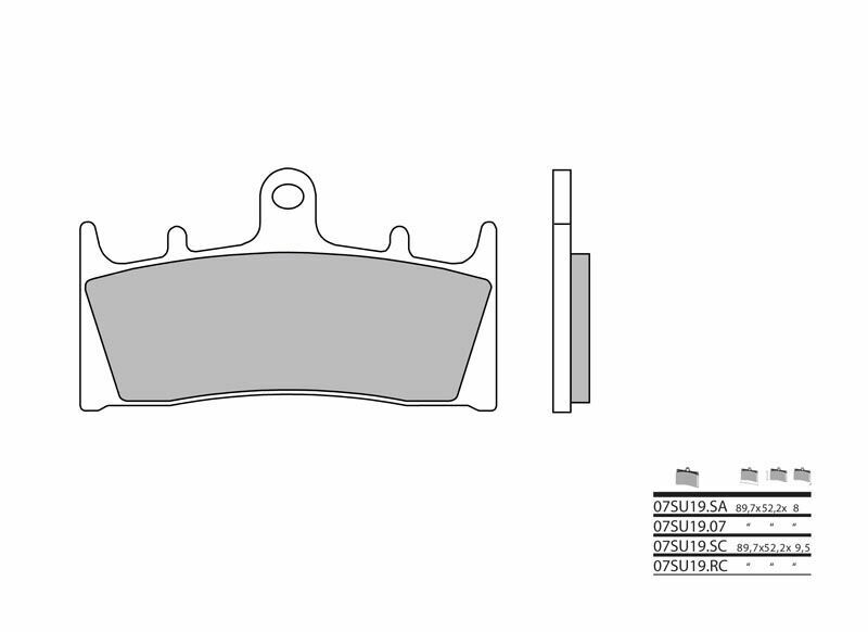 Plaquettes de frein BREMBO route métal fritté - 07SU19SA 