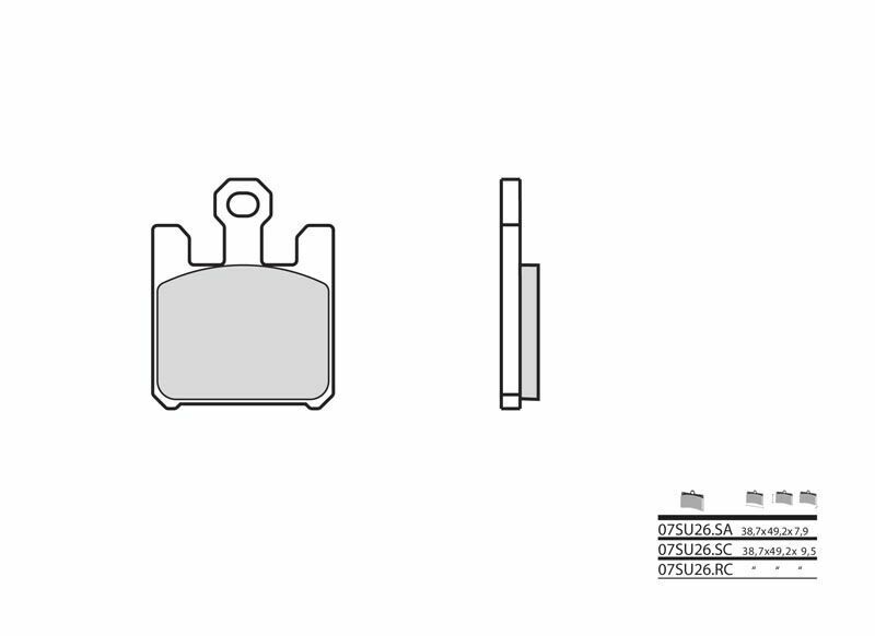 Plaquettes de frein BREMBO route métal fritté - 07SU26SA 