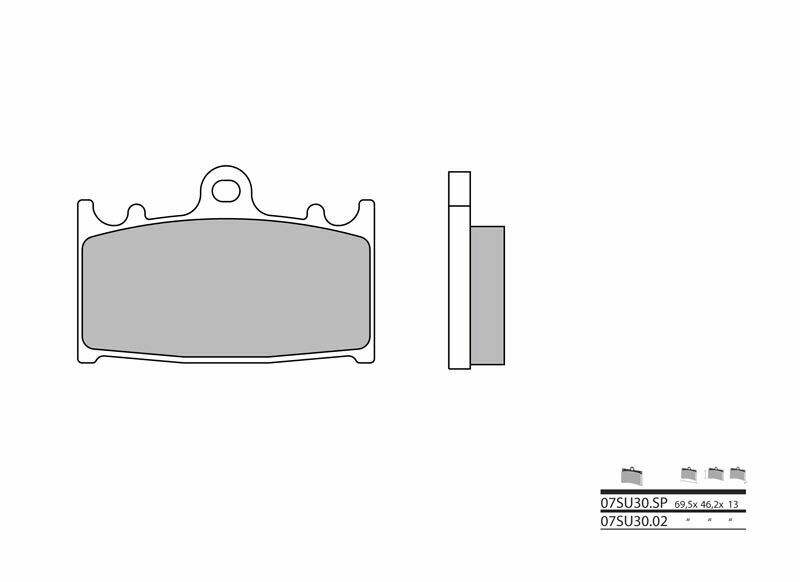 Plaquettes de frein BREMBO route métal fritté - 07SU30SP 