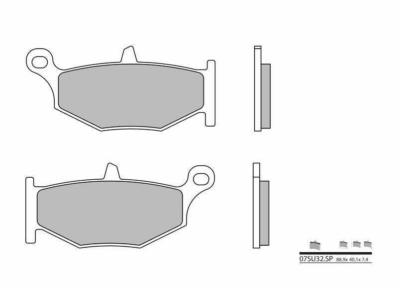 Plaquettes de frein BREMBO route métal fritté - 07SU32SP 