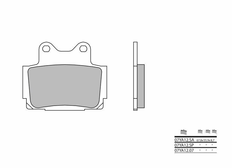 Plaquettes de frein BREMBO route carbone céramique - 07YA1207 