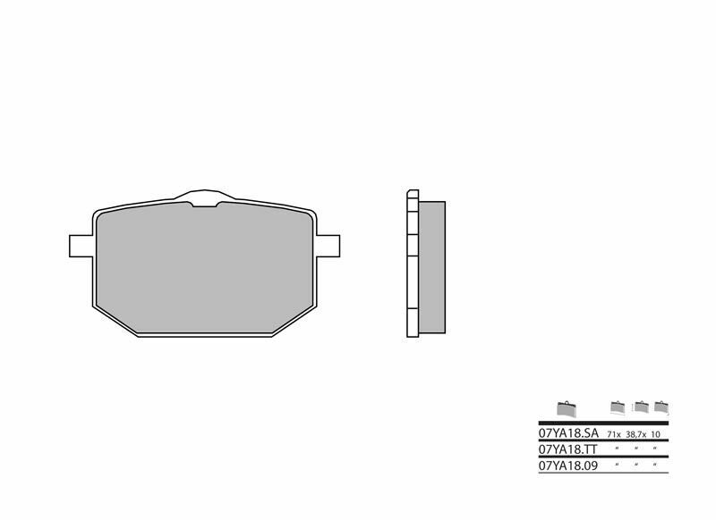 Plaquettes de frein BREMBO route carbone céramique - 07YA1809 