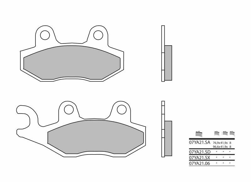 Plaquettes de frein BREMBO route métal fritté - 07YA21SA 