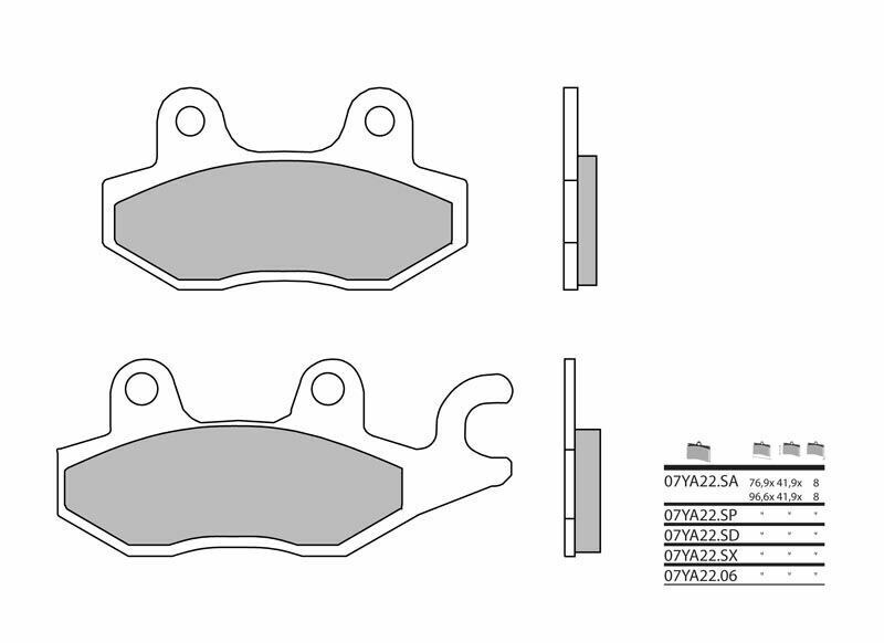 Plaquettes de frein BREMBO route métal fritté - 07YA22SA 