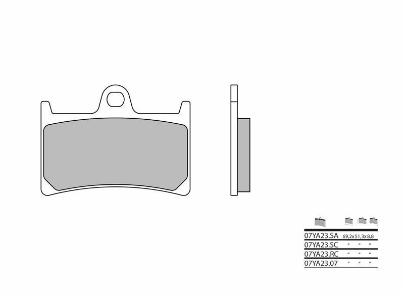 Plaquettes de frein BREMBO route carbone céramique - 07YA2307 