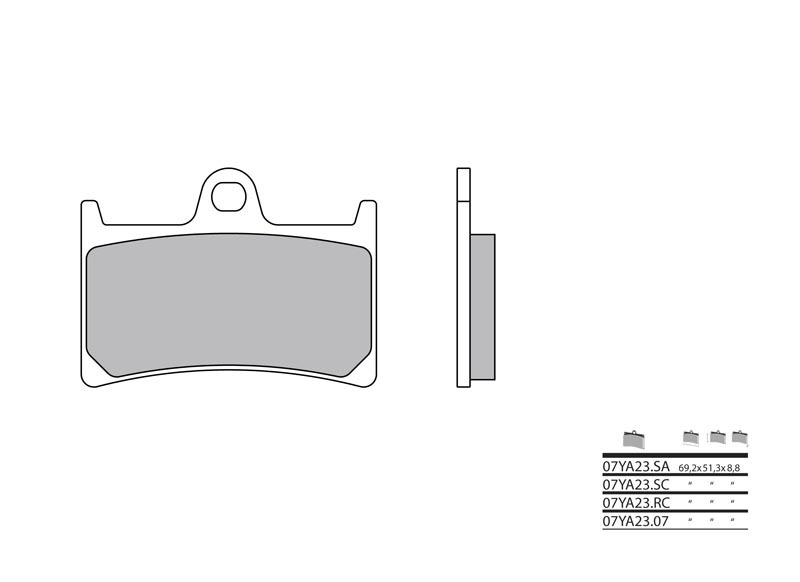 Plaquettes de frein BREMBO route métal fritté - 07YA23LA 