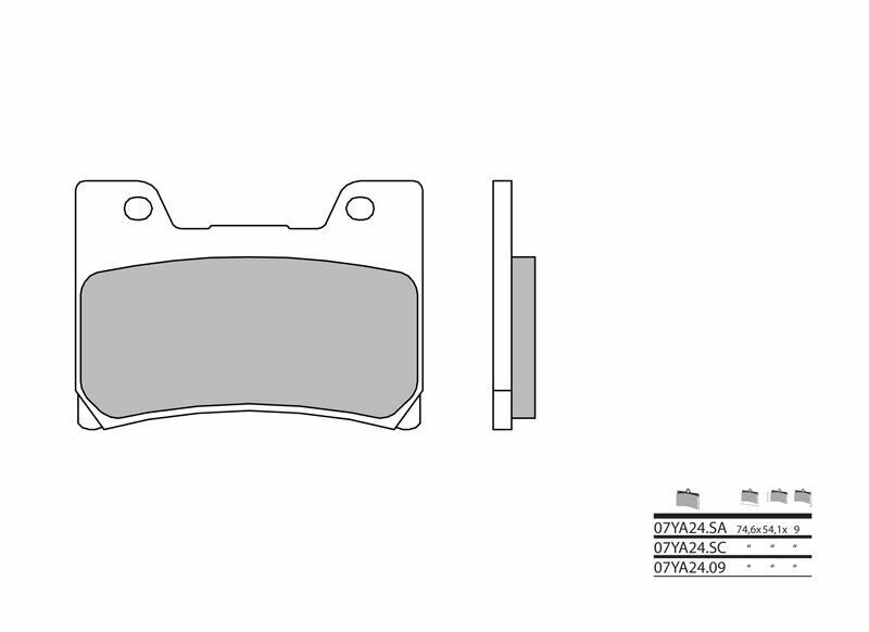 Plaquettes de frein BREMBO route carbone céramique - 07YA2409 