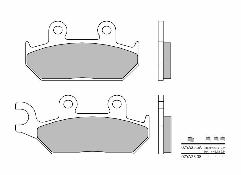 Plaquettes de frein BREMBO route métal fritté - 07YA25SA 