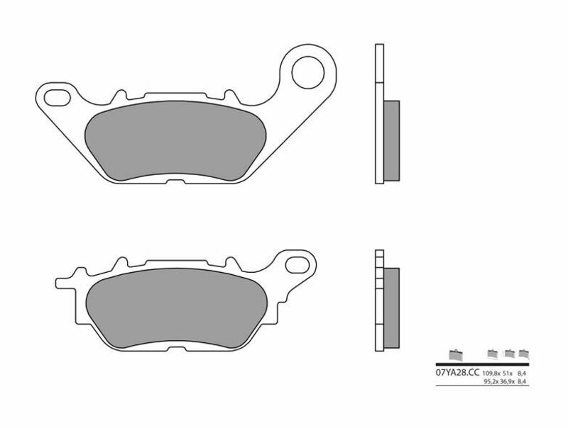 Plaquettes de frein BREMBO route carbone céramique - 07YA28CC 