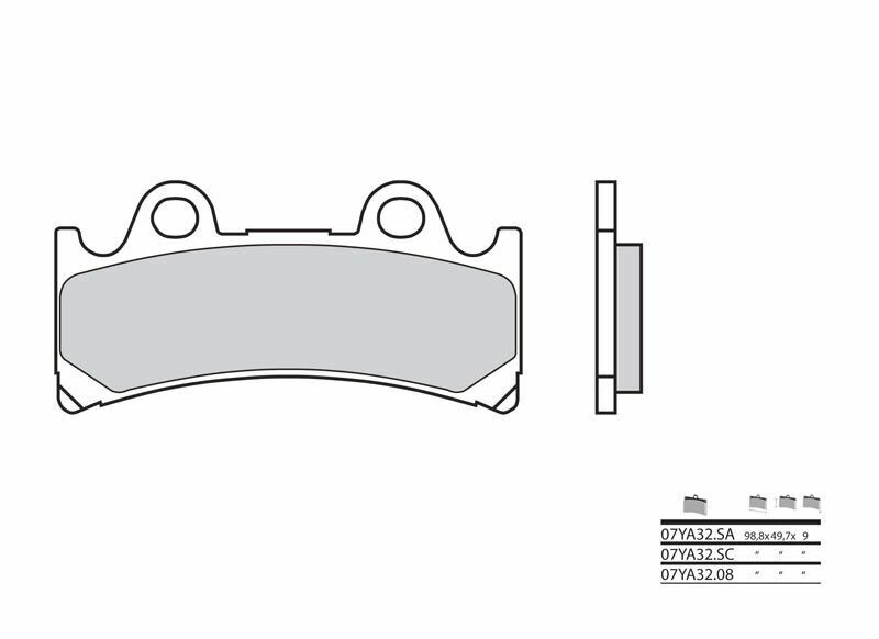 Plaquettes de frein BREMBO route métal fritté - 07YA32SA 